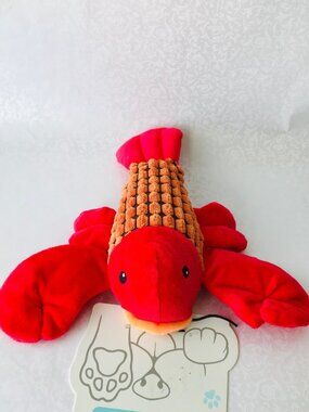 Giftable World 9"  Lobster Dog Toy w/Squeaker & Crinkle Red New